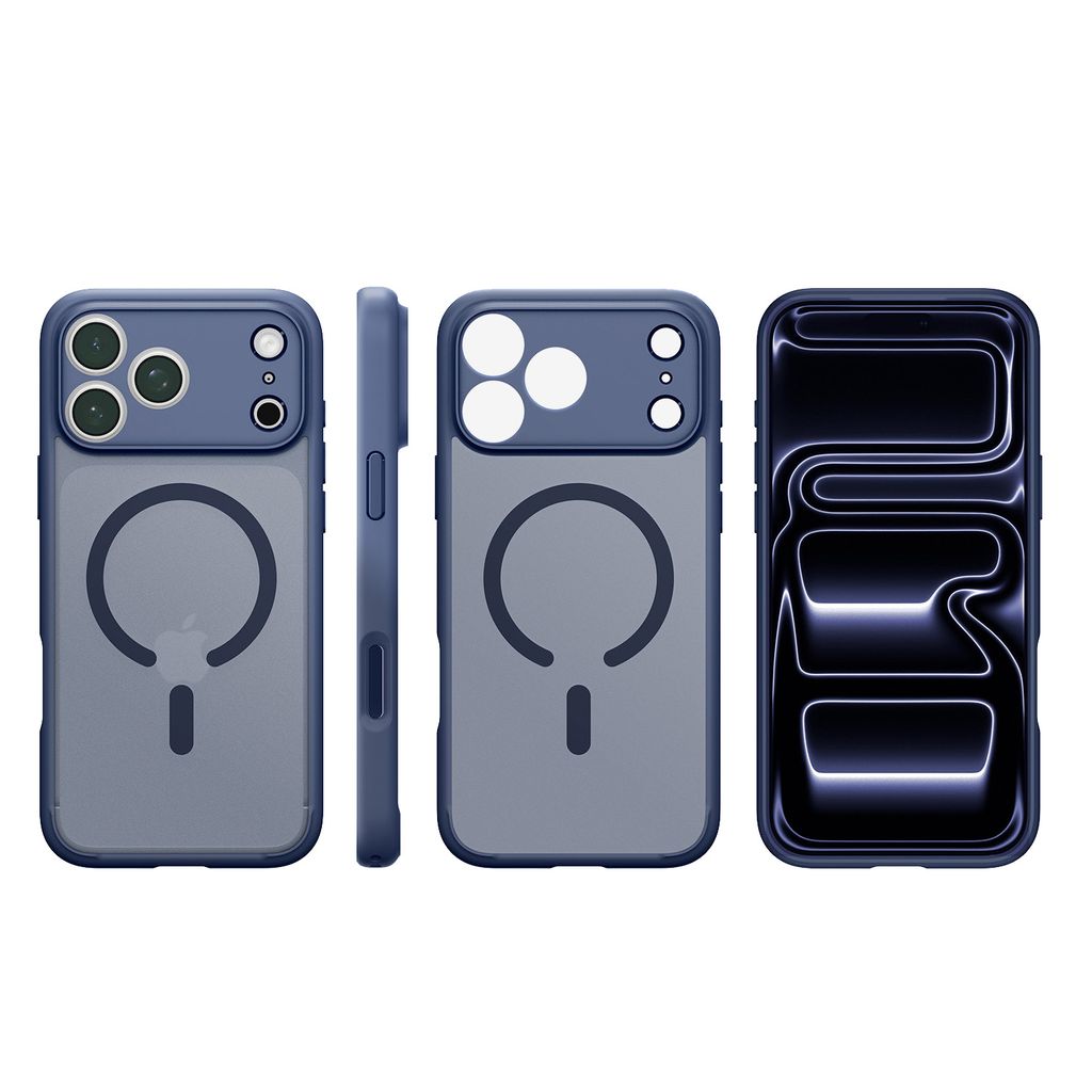 Spigen Ultra Hybrid MagFit skal, frostad djupblå, till iPhone 18 Pro och 17 Pro, bild 2