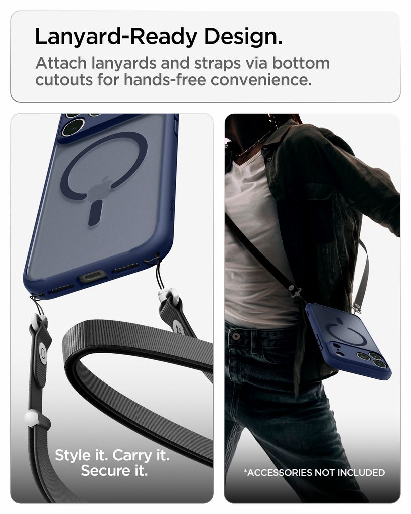 Spigen Ultra Hybrid MagFit skal, frostad djupblå, till iPhone 18 Pro och 17 Pro, bild 5