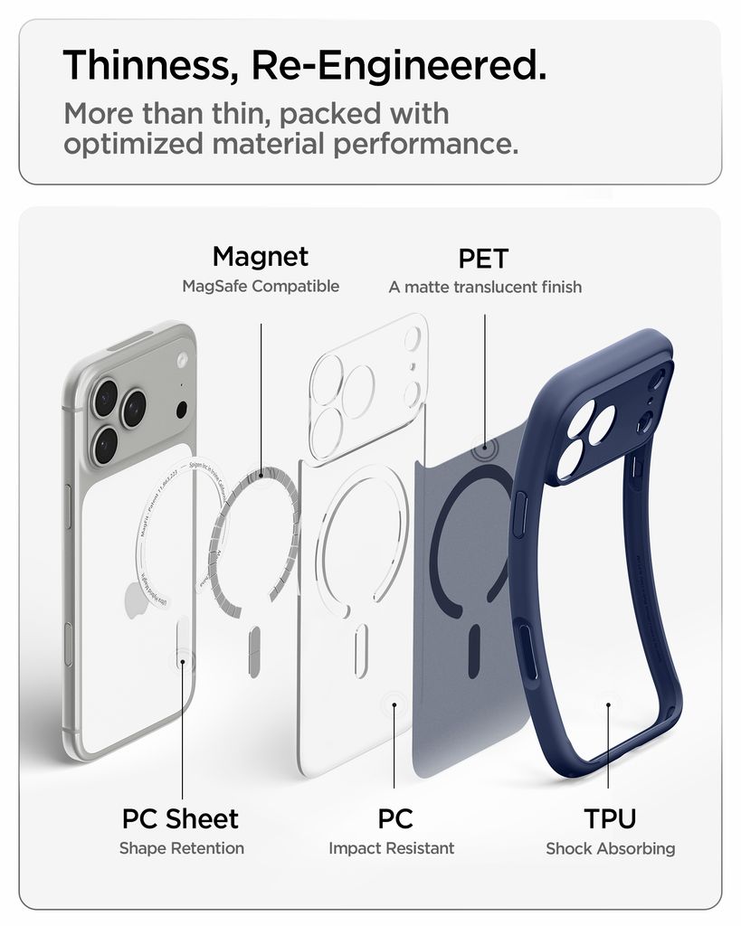 Spigen Ultra Hybrid MagFit skal, frostad djupblå, till iPhone 18 Pro och 17 Pro, bild 6