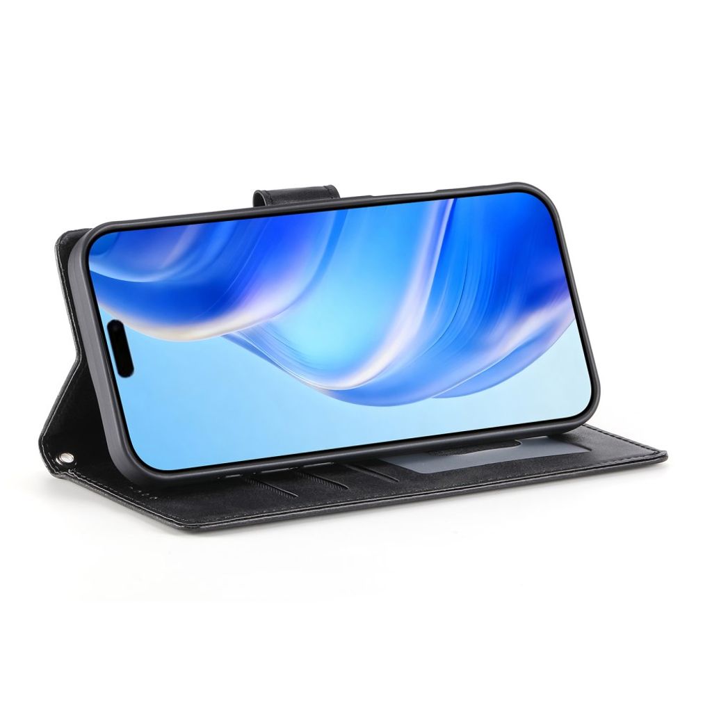 Plånboksfodral med ställ och handledsrem, svart, till iPhone 18 Pro och 17 Pro, bild 4