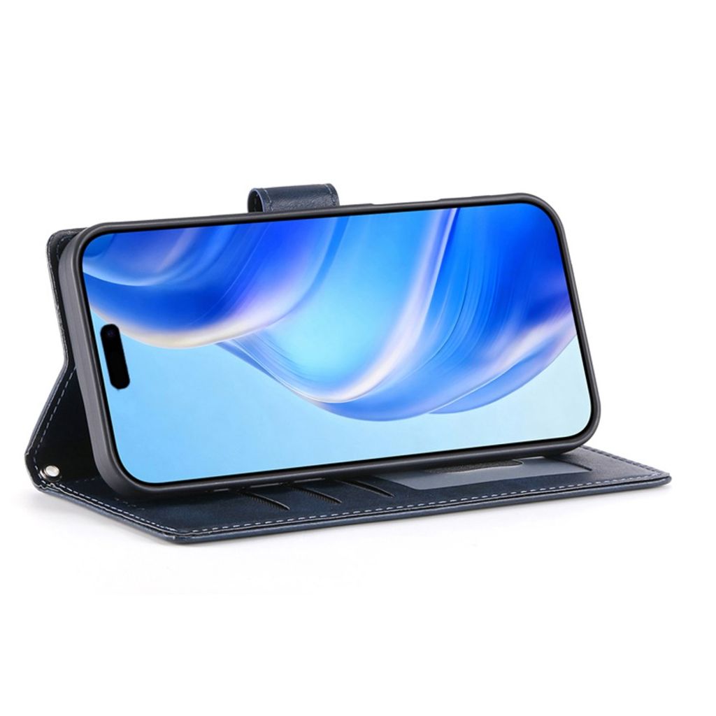 Plånboksfodral med ställ och handledsrem, blått, till iPhone 18 Pro och 17 Pro, bild 4