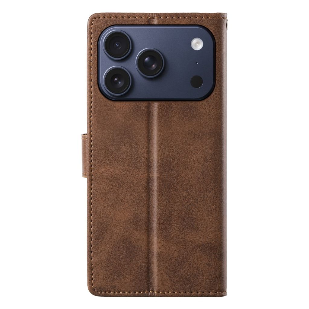 Plånboksfodral med ställ och handledsrem, brunt, till iPhone 18 Pro och 17 Pro, bild 12