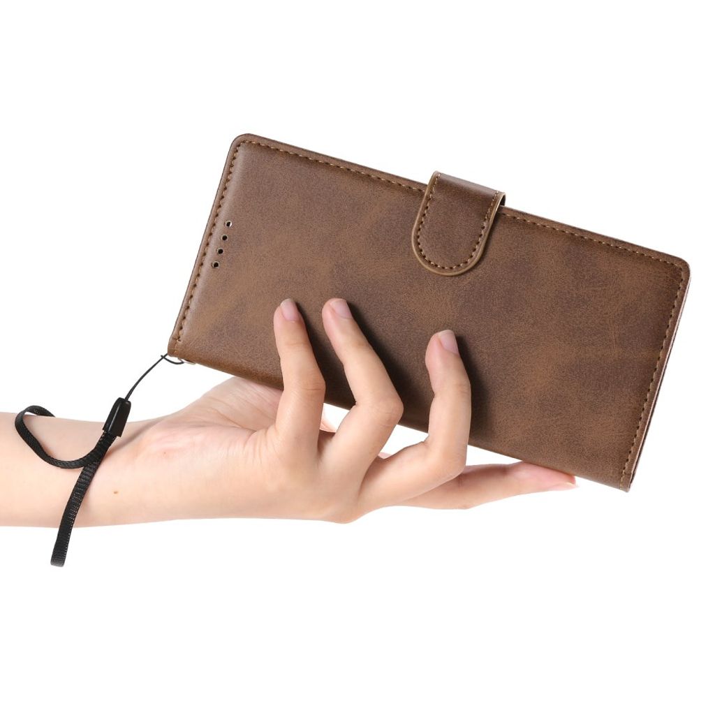 Plånboksfodral med ställ och handledsrem, brunt, till iPhone 18 Pro och 17 Pro, bild 5