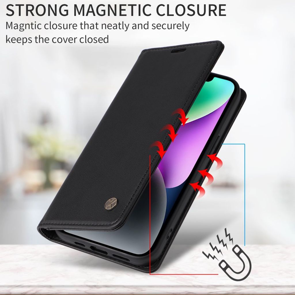 Plånboksfodral med magnetlås och ställ, svart, till iPhone 18 Pro och 17 Pro, bild 2