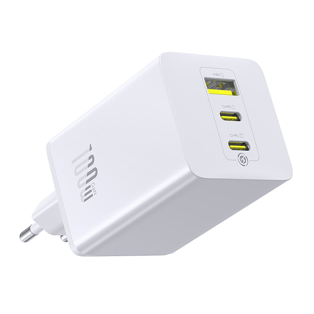 Baseus EnerFill FE11 laddare 100W, 2 USB-C och USB-A, vit, bild 4