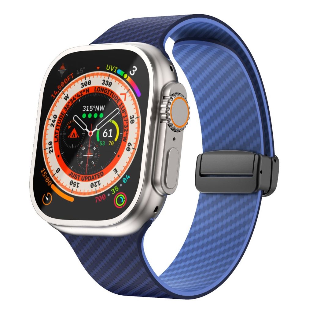 Apple Watch armband 42/44/45/46/49 mm, magnetlås, blå, svart lås, bild 2