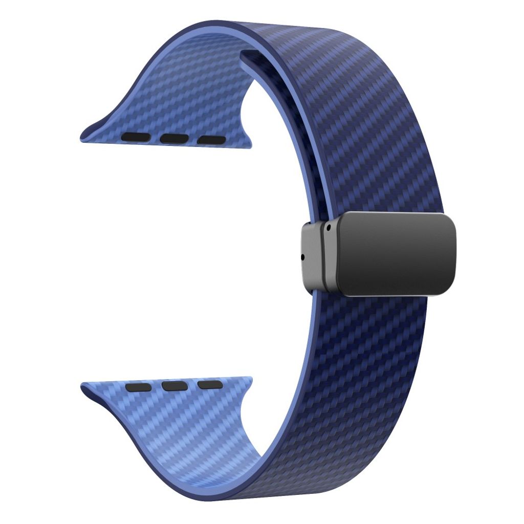 Apple Watch armband 42/44/45/46/49 mm, magnetlås, blå, svart lås, bild 3