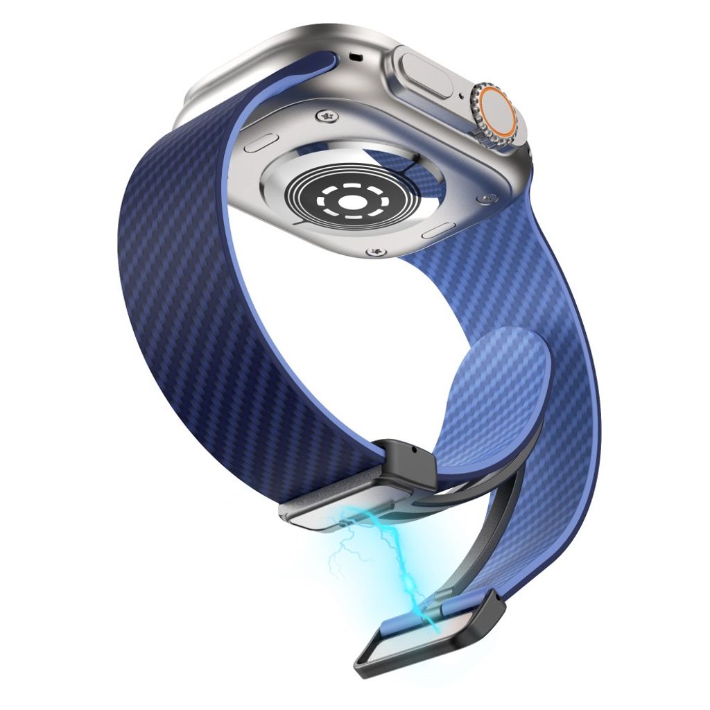 Apple Watch armband 42/44/45/46/49 mm, magnetlås, blå, svart lås, bild 4