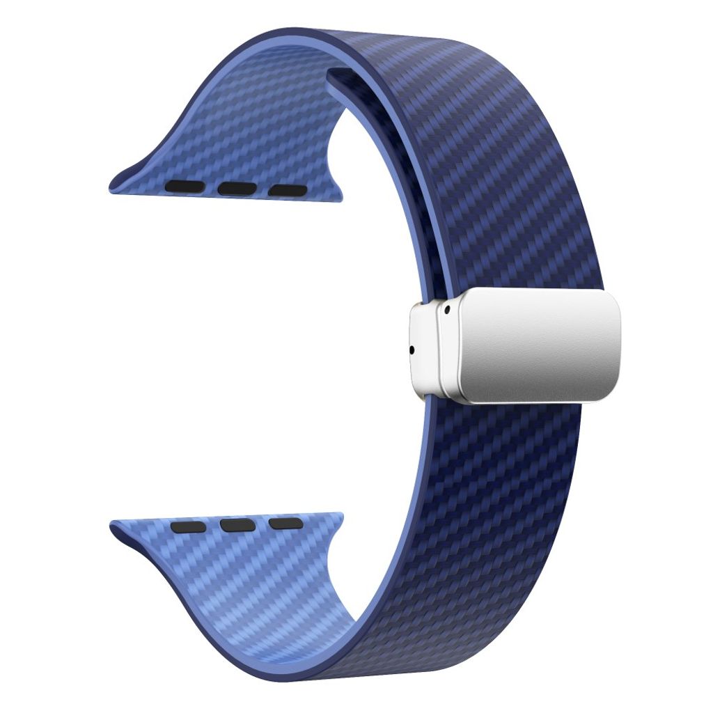 Apple Watch armband 42/44/45/46/49 mm, magnetlås, blå, silverlås, bild 3