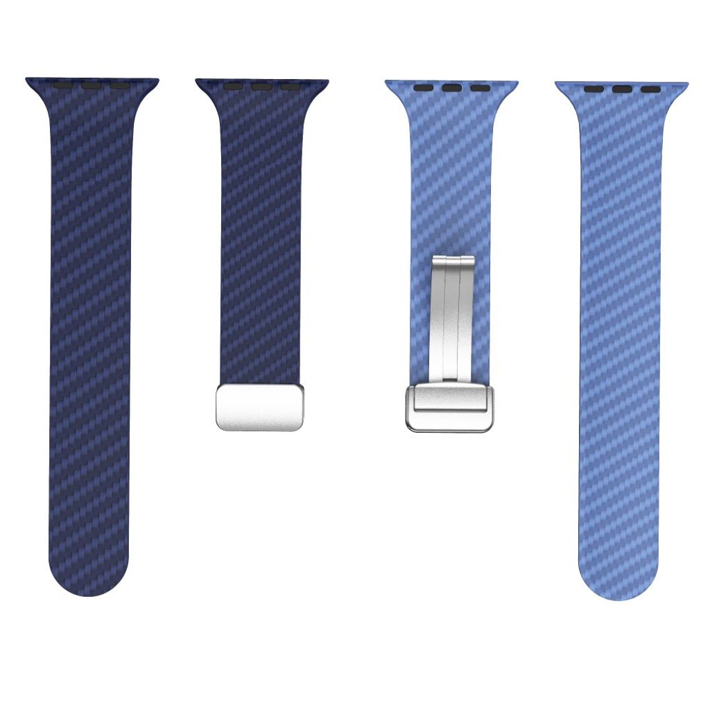 Apple Watch armband 42/44/45/46/49 mm, magnetlås, blå, silverlås, bild 5