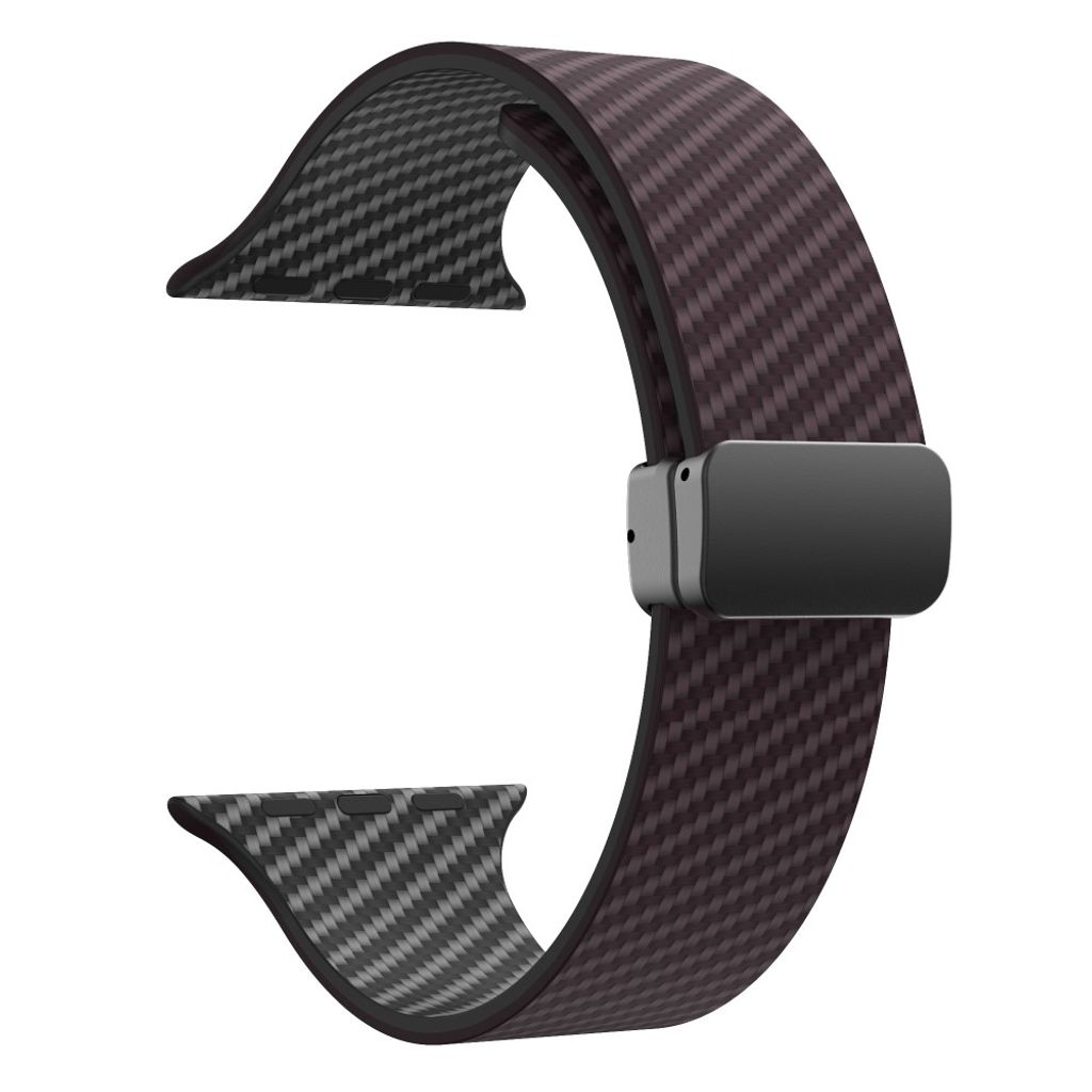 Apple Watch armband 42/44/45/46/49 mm, magnetlås, mörkbrun/svart, svart lås, bild 3