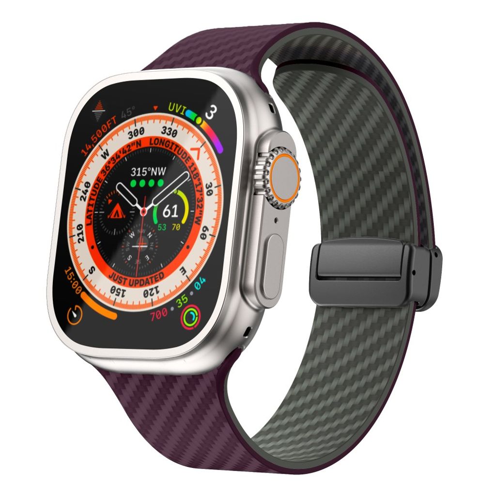 Apple Watch armband 42/44/45/46/49 mm, magnetlås, lila/grå, svart lås, bild 2