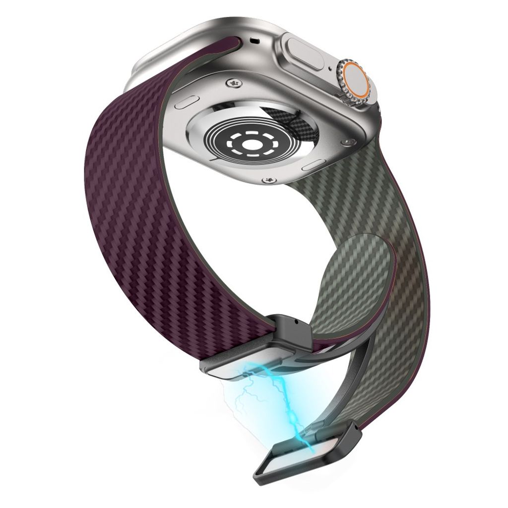 Apple Watch armband 42/44/45/46/49 mm, magnetlås, lila/grå, svart lås, bild 4