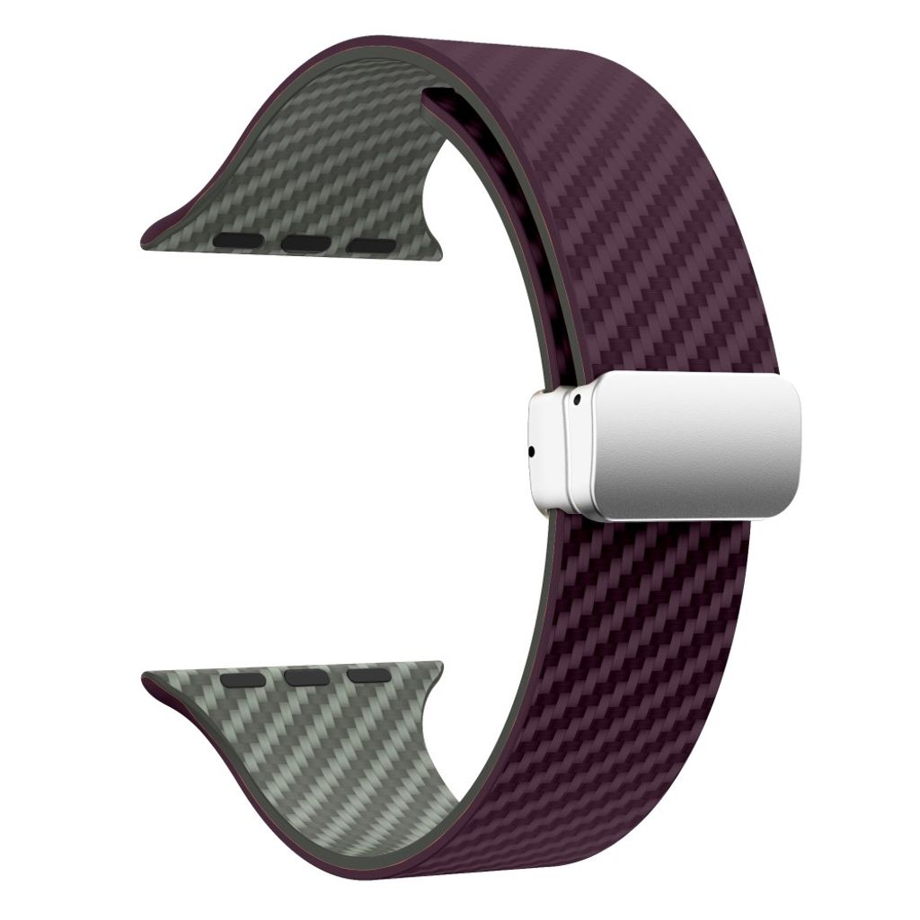 Apple Watch armband 42/44/45/46/49 mm, magnetlås, lila/grå, silverlås, bild 3