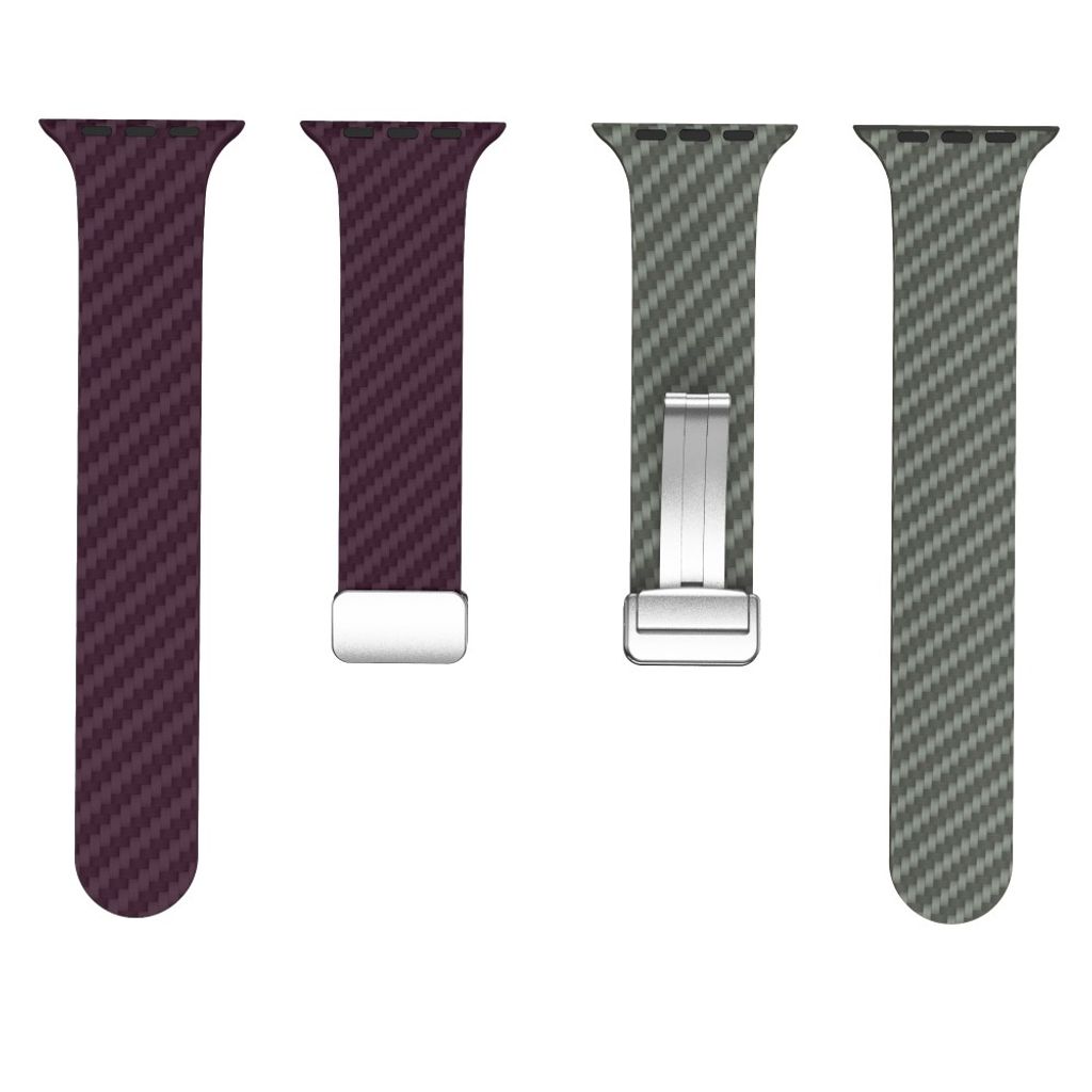 Apple Watch armband 42/44/45/46/49 mm, magnetlås, lila/grå, silverlås, bild 5