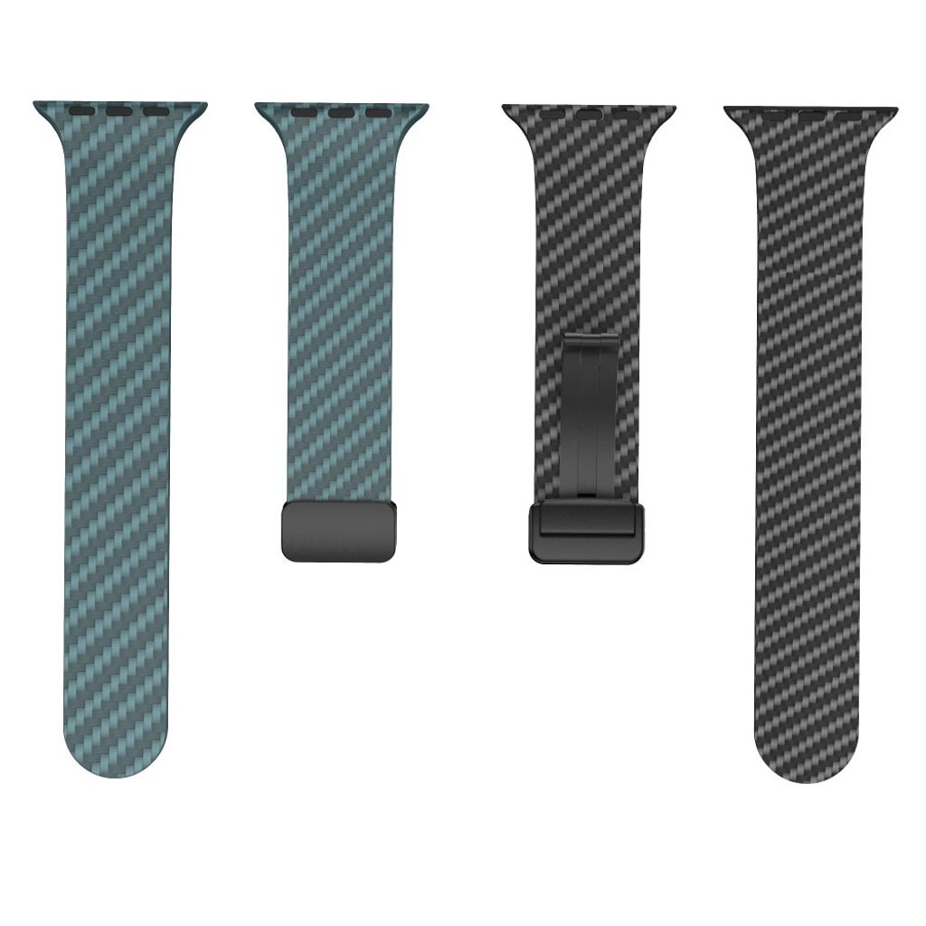 Apple Watch armband 42/44/45/46/49 mm, magnetlås, turkos/svart, svart lås, bild 5