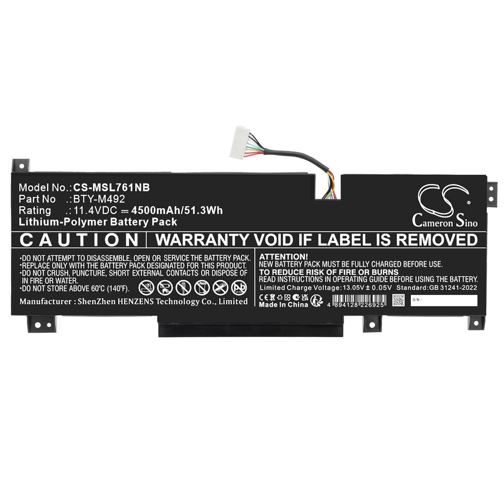 Batteri till MSI Bravo 15 B5DD, 11,4 V, 4500 mAh, 51,3 Wh, bild 2
