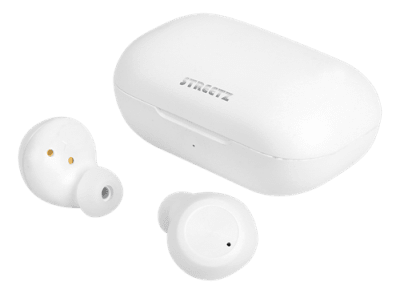STREETZ Trådlösa Hörlurar TWS – Bluetooth 5.0, In-Ear, Laddningsetui - Vit