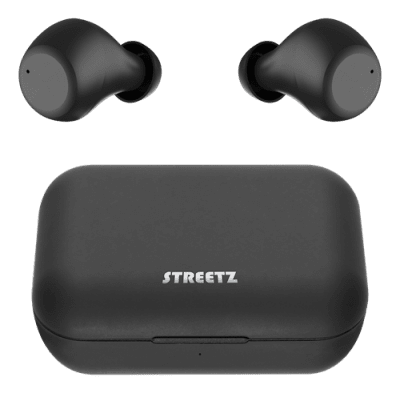 STREETZ Trådlösa In-Ear Hörlurar - TWS, Bluetooth 5.0, Laddningsetui - Svart