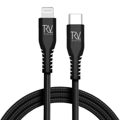 USB-C till Lightning Flätad Kabel 1m RV - Svart
