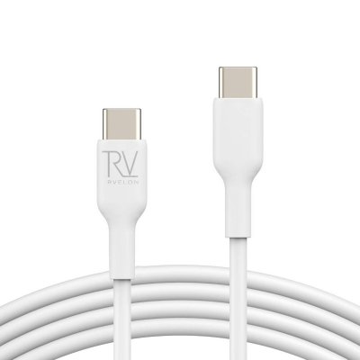 USB-C till USB-C Kabel 2 Meter 60W - RV - Vit - Laddare USB-C 2M