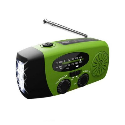 Vevradio med Solceller och Dynamo – Grön, bild 2
