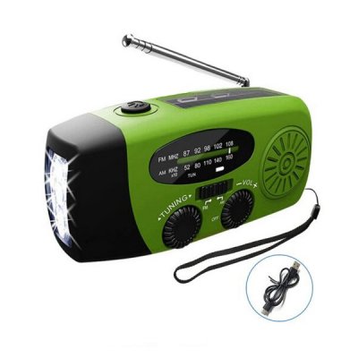 Vevradio med Solceller och Dynamo – Grön, bild 3
