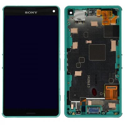 Sony Xperia Z3 Compact Skärm LCD Display Glas med ram - Grön